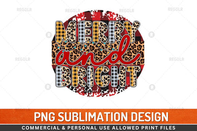 Merry and bright Sublimation Design Sublimation Regulrcrative 