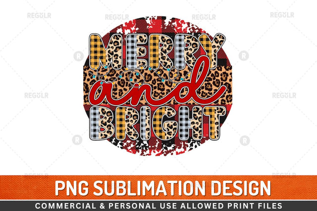 Merry and bright Sublimation Design Sublimation Regulrcrative 
