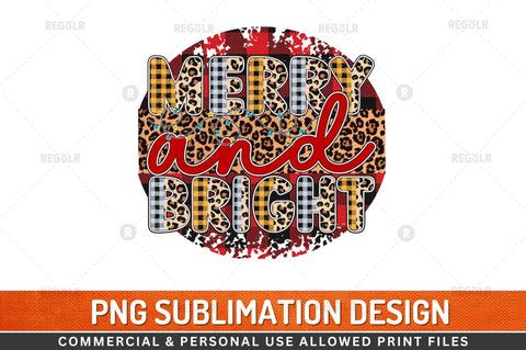 Merry and bright Sublimation Design Sublimation Regulrcrative 