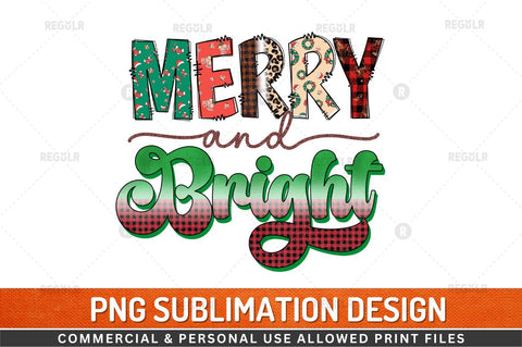 Merry and bright Sublimation Design Sublimation Regulrcrative 