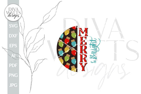 Merry And Bright SVG Christmas Door Hanger Welcome SVG Winter Merry & Bright svg Christmas Welcome SVG Merry And Bright Cut File Winter svg SVG Diva Watts Designs 
