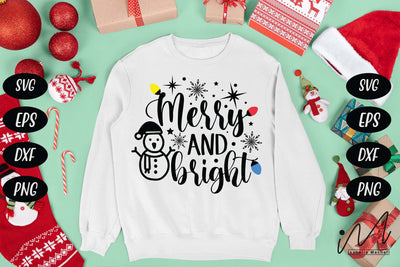 Merry and bright svg, Christmas genome svg, Merry Christmas svg SVG Isabella Machell 