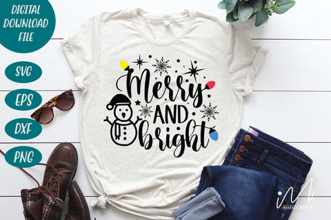 Merry and bright svg, Christmas genome svg, Merry Christmas svg SVG Isabella Machell 