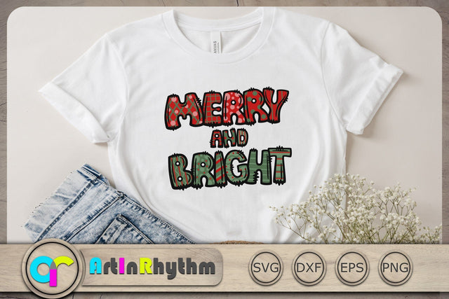 Merry And Bright Svg, Christmas Svg, Christmas Svg File, Christmas Decor SVG Artinrhythm shop 
