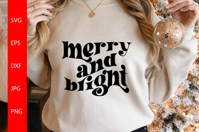 Merry And Bright SVG, Christmas SVG Free For Commercial Use SVG Sintegra 