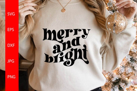 Merry And Bright SVG, Christmas SVG Free For Commercial Use SVG Sintegra 