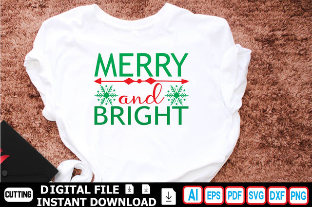 Merry and Bright SVG Craftlabsvg24 