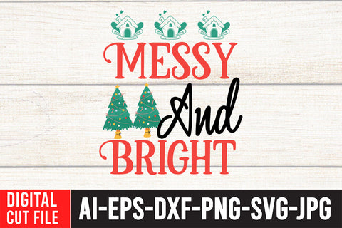 Merry And Bright SVG Cut File SVG BlackCatsMedia 