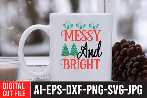 Merry And Bright SVG Cut File SVG BlackCatsMedia 
