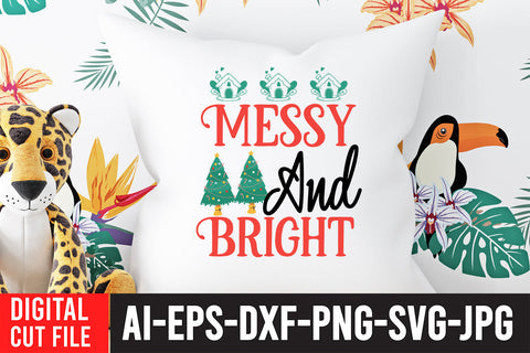 Merry And Bright SVG Cut File SVG BlackCatsMedia 