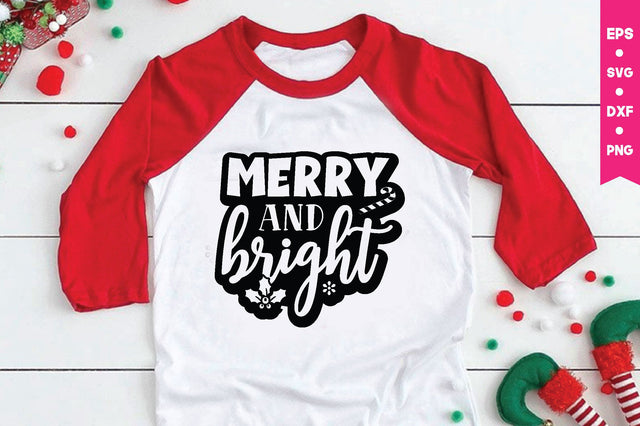 Merry and Bright SVG Cut File SVG md faruk hossain 