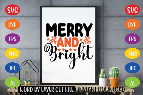 Merry And Bright SVG CUT FILE SVG MStudio 