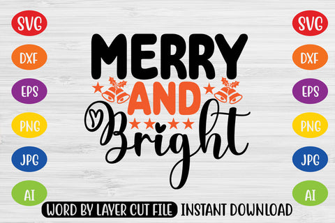 Merry And Bright SVG CUT FILE SVG MStudio 