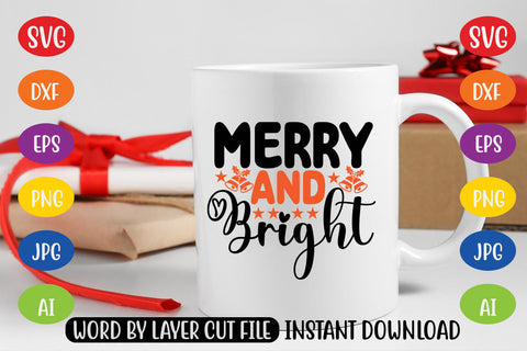 Merry And Bright SVG CUT FILE SVG MStudio 