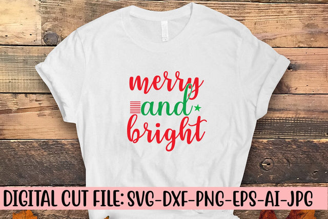 Merry And Bright SVG Cut File SVG Syaman 