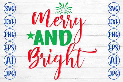 Merry And Bright SVG Cut File SVG Syaman 
