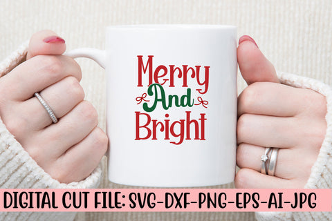 Merry And Bright SVG Cut File SVG Syaman 