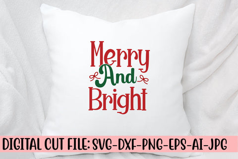 Merry And Bright SVG Cut File SVG Syaman 