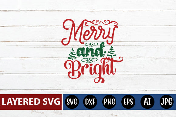 merry and bright SVG cute file SVG Blessedprint 