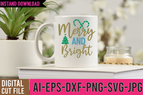 Merry And Bright SVG Design SVG BlackCatsMedia 