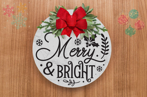 Merry and bright SVG Design SVG Regulrcrative 