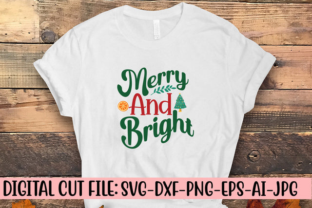 Merry And Bright SVG Design SVG Syaman 