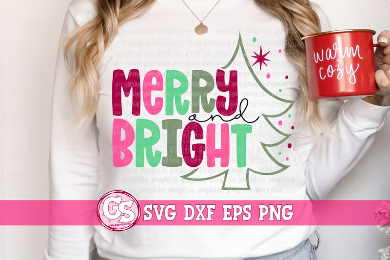 Merry and Bright SVG DXF EPS PNG SVG Greedy Stitches 