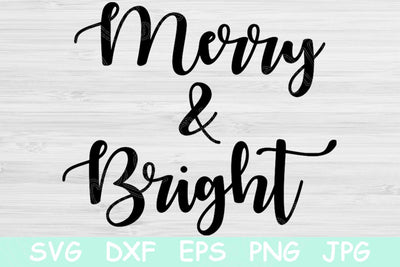 Merry and Bright Svg File Saying. Winter Svg Cut Files for Cricut and Silhouette. Hand Lettered Christmas Svg Stencil Design for Decals. SVG TiffsCraftyCreations 
