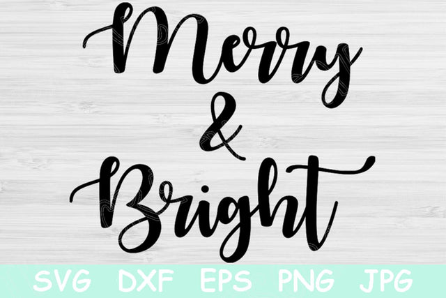 Merry and Bright Svg File Saying. Winter Svg Cut Files for Cricut and Silhouette. Hand Lettered Christmas Svg Stencil Design for Decals. SVG TiffsCraftyCreations 