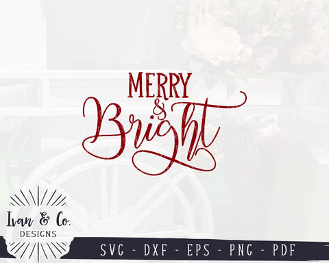 Merry and Bright SVG Files | Christmas | Holidays | Winter | Round Sign SVG (903605983) SVG Ivan & Co. Designs 