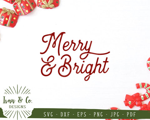 Merry and Bright SVG Files | Christmas Sign Svg | Farmhouse Svg | Commercial Use | Cricut | Silhouette | Digital Cut Files | JPG DXF PNG (1316090730) SVG Ivan & Co. Designs 