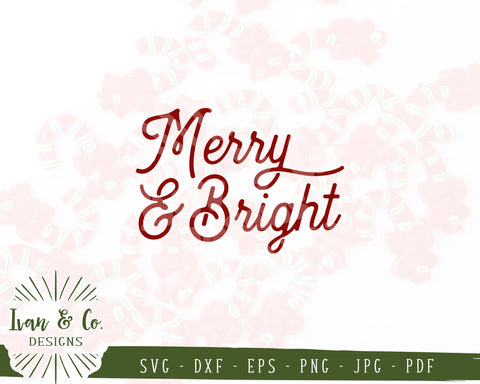 Merry and Bright SVG Files | Christmas Sign Svg | Farmhouse Svg | Commercial Use | Cricut | Silhouette | Digital Cut Files | JPG DXF PNG (1316090730) SVG Ivan & Co. Designs 