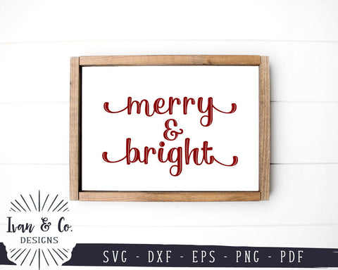 Merry and Bright SVG Files | Christmas Sign SVG | Farmhouse SVG | Home SVG | Commercial Use | Cricut | Silhouette | Digital Cut Files (1090987271) SVG Ivan & Co. Designs 