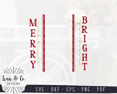 Merry and Bright SVG Files | Christmas SVG | Farmhouse SVG | Vertical Sign | Commercial Use | Cricut | Silhouette | Digital Cut Files (1076458869) SVG Ivan & Co. Designs 