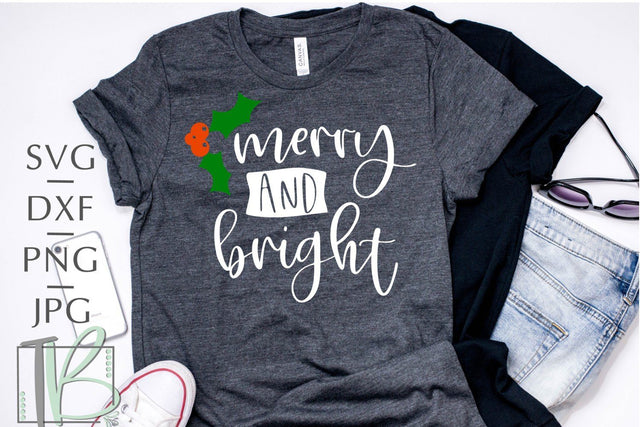 Merry and Bright SVG, Holly SVG SVG TB Designs 