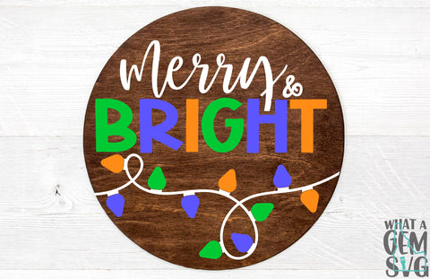 Merry and Bright SVG | Merry and Bright Door Hanger | Christmas svg | Christmas lights svg | Winter svg | Merry Christmas Door Hanger svg SVG What A Gem SVG 