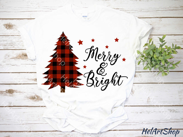 Merry And Bright svg, Plaid Tree svg, Christmas trees svg SVG _HelArtShop_ 