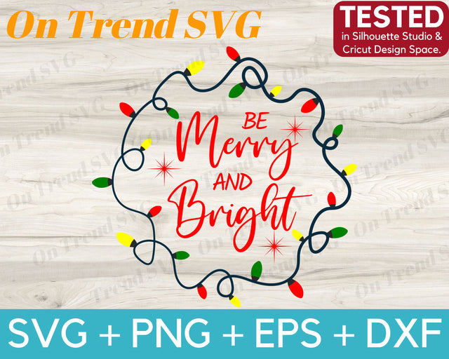 Merry and Bright SVG PNG DXF EPS Cut Files SVG OnTrendSVG 