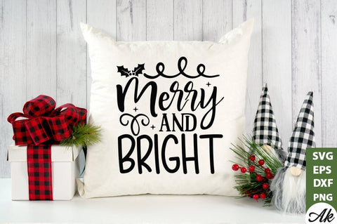 Merry and bright SVG SVG akazaddesign 