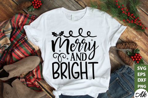 Merry and bright SVG SVG akazaddesign 