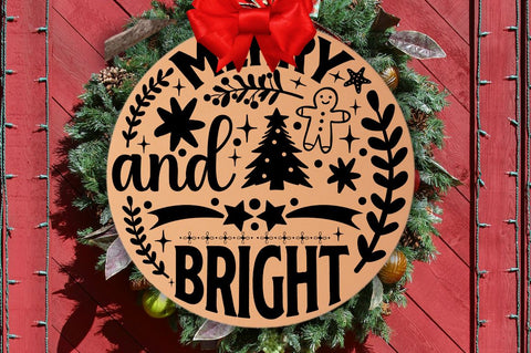 merry and bright SVG SVG DESIGNISTIC 