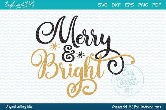 Merry And Bright SVG, SVG EasyConceptSVG 