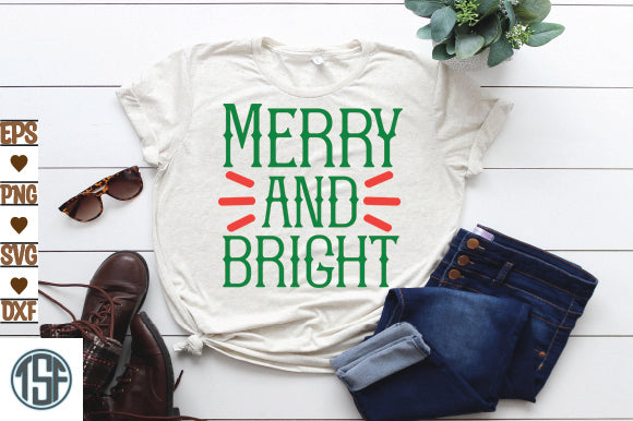 Merry and bright SVG thesvgfactory 