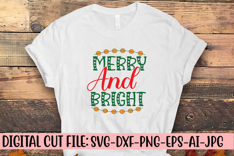 Merry And Bright T-Shirt Design SVG Syaman 