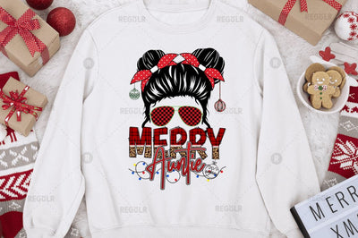 Merry Auntie Sublimation Design Sublimation Regulrcrative 