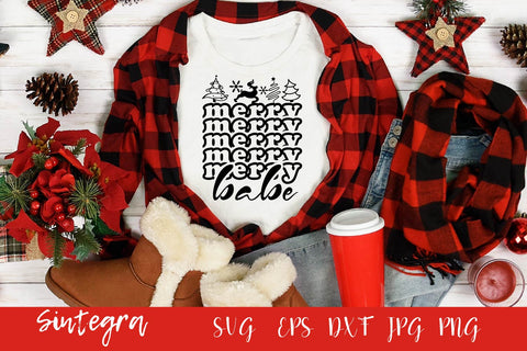 Merry Babe SVG, Christmas Vibes SVG Free For Commercial Use SVG Sintegra 