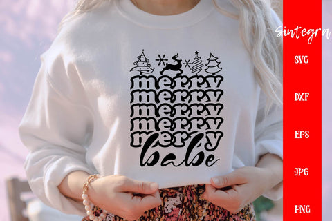 Merry Babe SVG, Christmas Vibes SVG Free For Commercial Use SVG Sintegra 