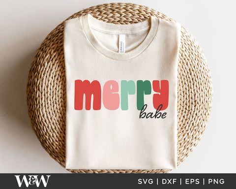 Merry Babe SVG | Retro Christmas SVG SVG Wood And Walt 