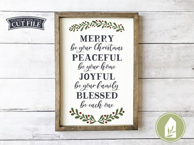 Merry Be Your Christmas SVG | Christmas Wishes SVG | Farmhouse Sign Design SVG LilleJuniper 