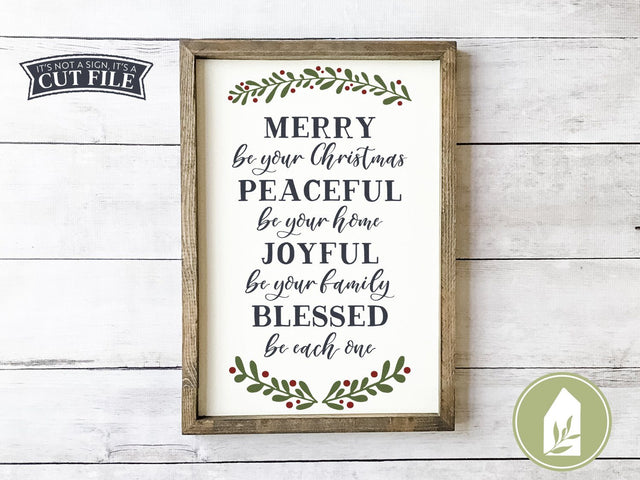 Merry Be Your Christmas SVG | Christmas Wishes SVG | Farmhouse Sign Design SVG LilleJuniper 